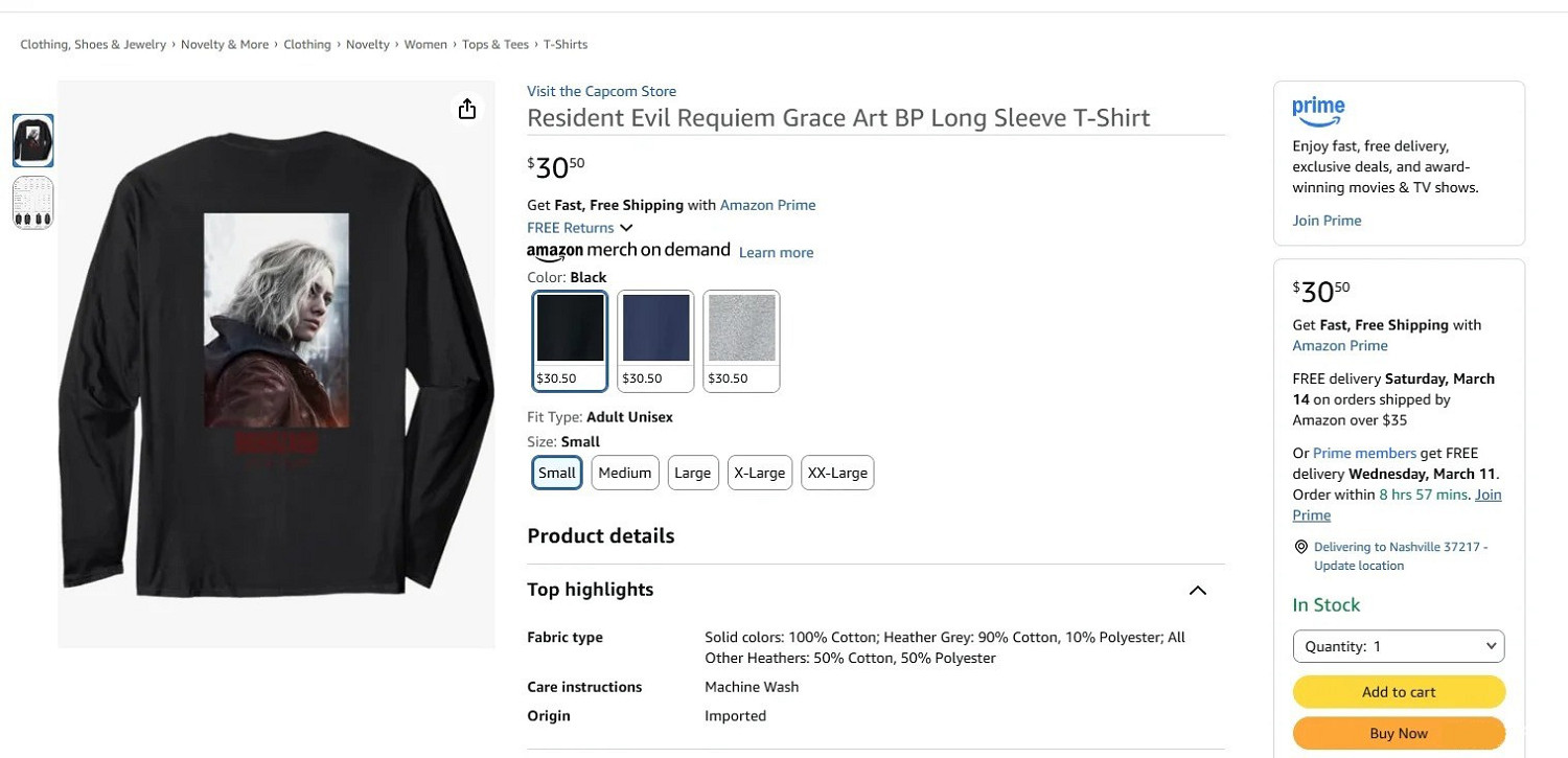 卡普空聯合亞馬遜 推出《惡靈古堡9》主題服裝系列！