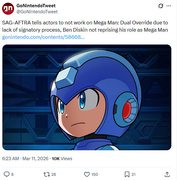 卡普空《洛克人》新作遇阻! 聲優因工會合約無緣回歸