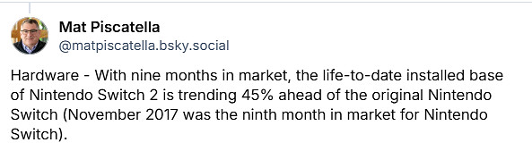 上市9個月後 NS2美國地區銷量較初代NS同期增長45%！