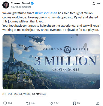 整體評價回暖! 《紅色沙漠》全球累計銷量突破300萬份