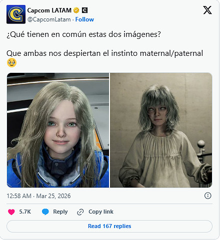 卡普空兩作都有可愛小女孩 網友笑稱“騙大家生女兒” 卡普空兩作都有可愛小女孩 網友笑稱“騙大家生女兒”