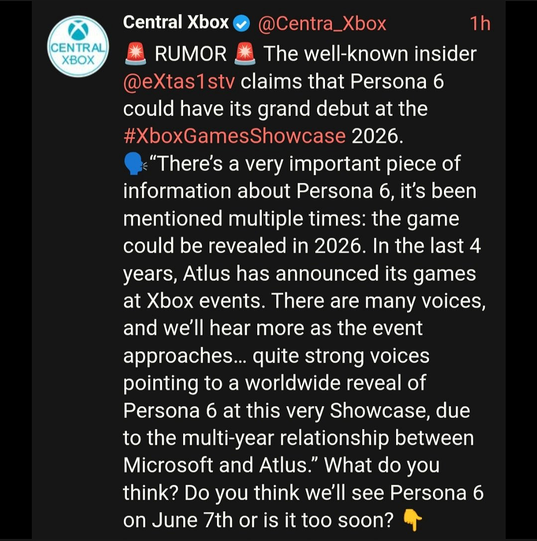 今年6月公布？曝《女神異聞錄6》亮相Xbox發布會！