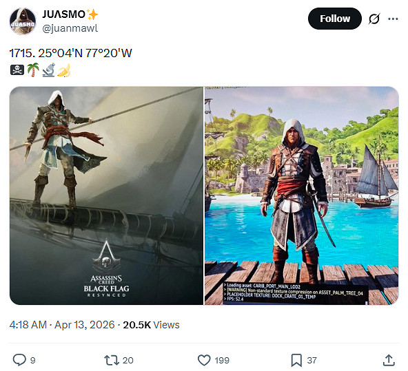 內部人士稱：育碧或獨立公布《刺客教條黑旗》重製版