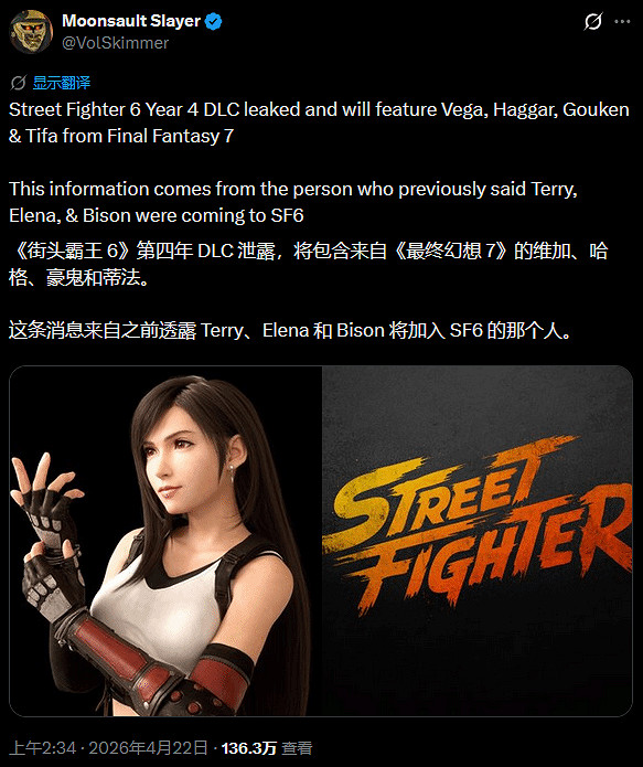 時隔30年再登格鬥遊戲！曝蒂法將加入《快打旋風6》