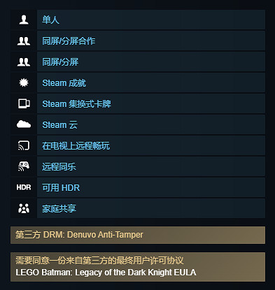 Steam頁面實錘：《樂高蝙蝠俠》新作將採用D加密保護