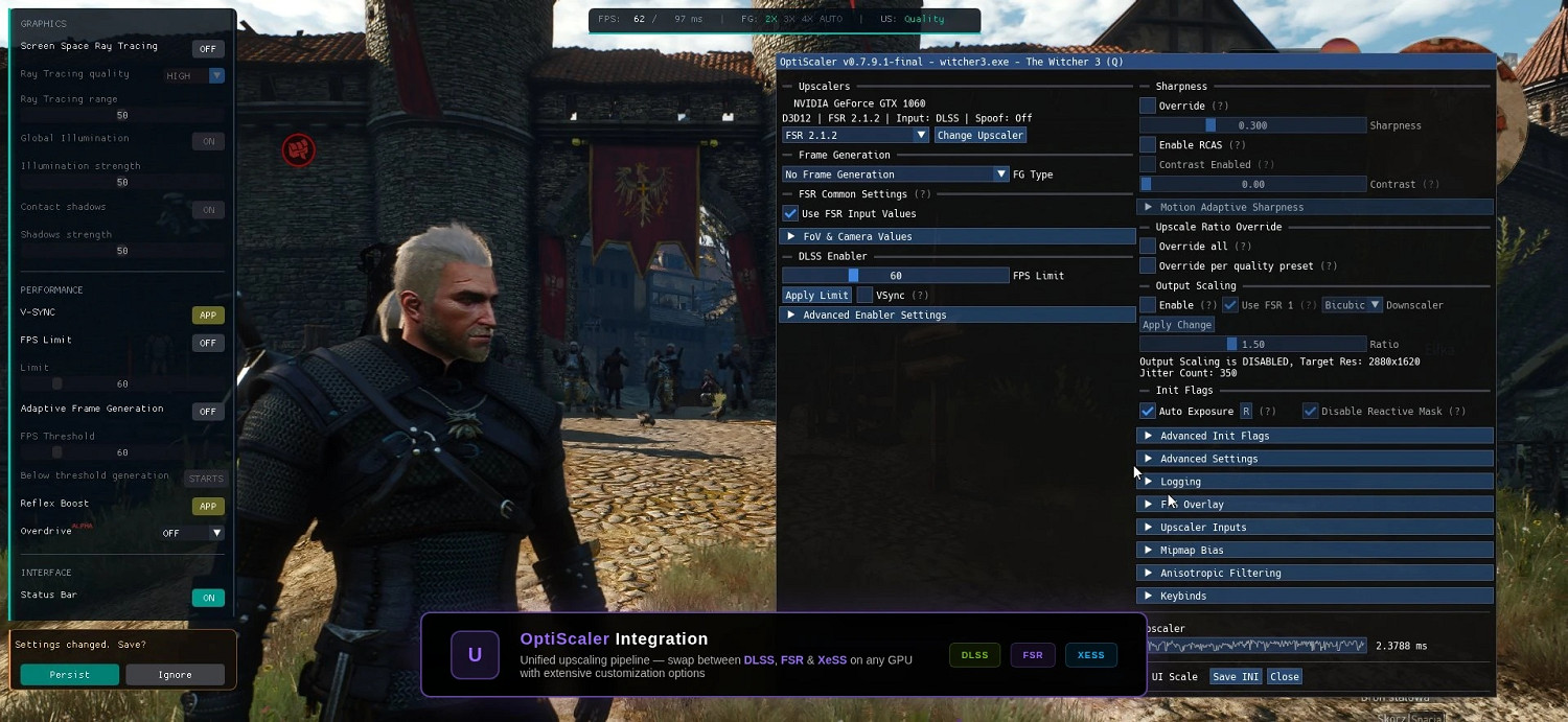 《巫師3》DLSS4多幀生成MOD發布 50系顯卡幀數狂飆！