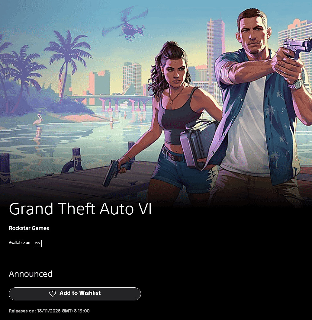 《GTA6》全球解鎖時間公布！港服11月19日零點上線