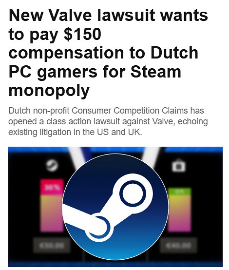 Steam在荷蘭再遭到反壟斷訴訟:被索賠超2.2億歐元 Steam在荷蘭再遭到反壟斷訴訟:被索賠超2.2億歐元
