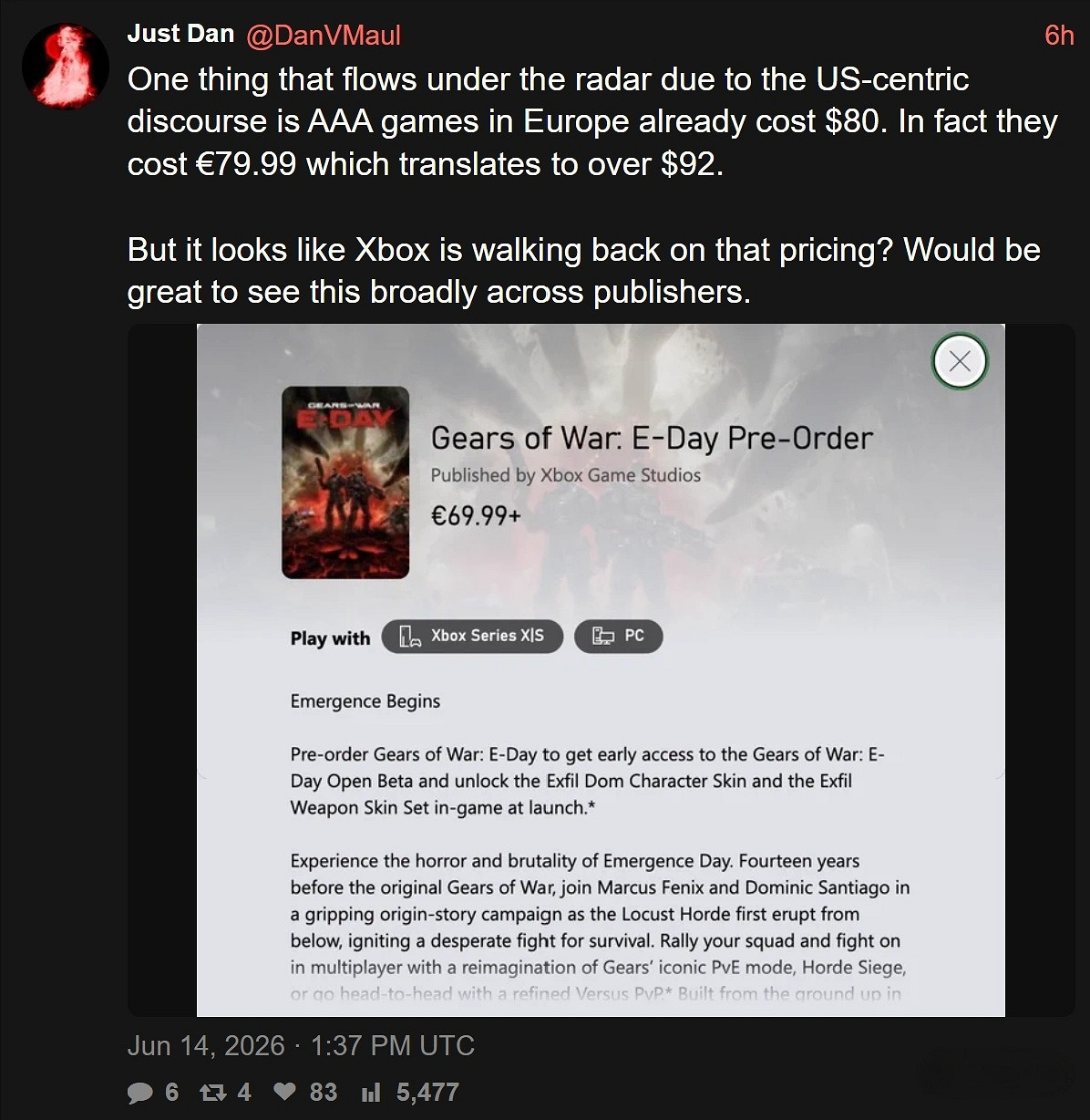 定價策略轉變! 微軟下調多款Xbox第一方新作歐洲價格 定價策略轉變! 微軟下調多款Xbox第一方新作歐洲價格