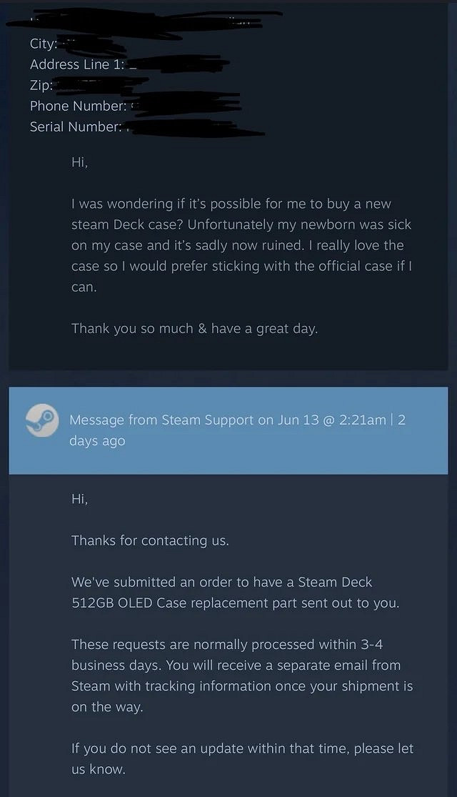 嬰兒毀掉Steam Deck收納包 V社霸氣免單：送個新的！